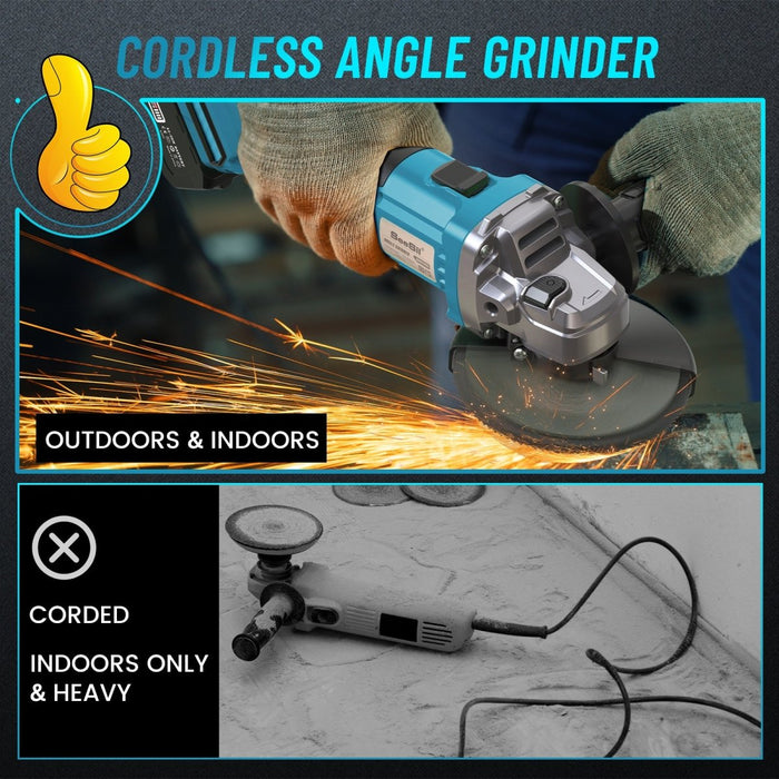 SEESII AG0200S Cordless Angle Grinder 4-1/2", 10,000RPM Brushless - angel grinder-SeeSii