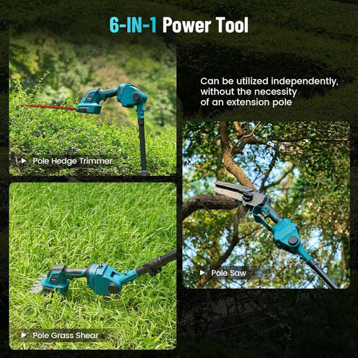 SH300 Cordless Pole Saw & Pole Hedge Trimmer | 6 - in - 1 Combo Kit with 2x 4.0Ah Batteries - SeeSii