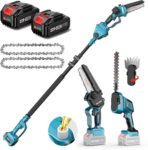 SH300 Cordless Pole Saw & Pole Hedge Trimmer | 6 - in - 1 Combo Kit with 2x 4.0Ah Batteries - SeeSii