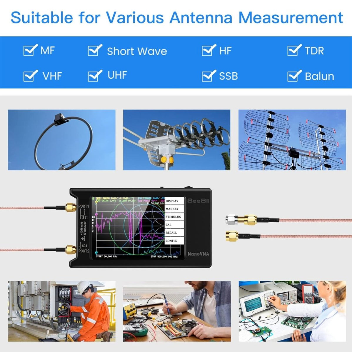 Seesii NanoVNA-H4 4'' Vector Network Analyzer 10KHz-1.5GHz — SeeSii